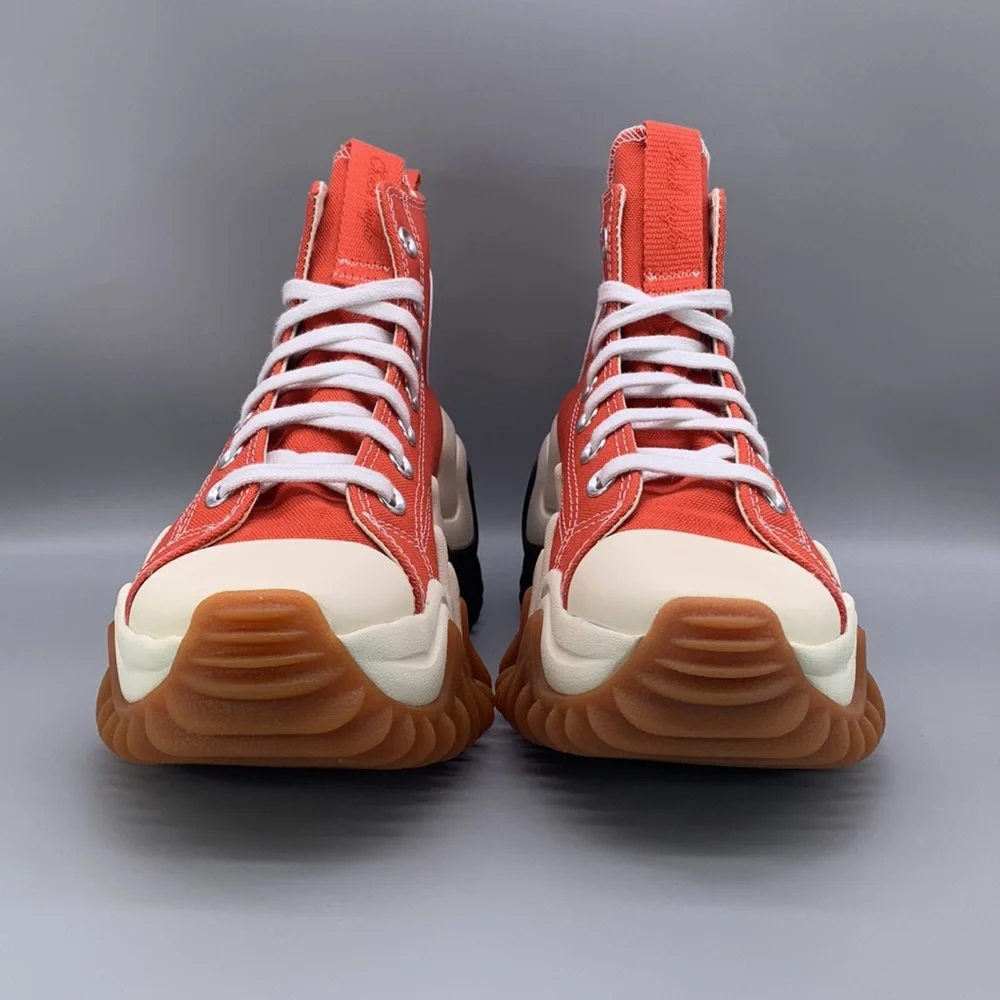 Converse Orange, White & Black Platform Run Star Hike Motion High Top Sneakers